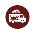 food truck circle icon with circle filled in with color code 57150b and image inside circle white dimensions 65 x 65 px-1-2