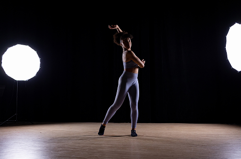 A student practicing dance.